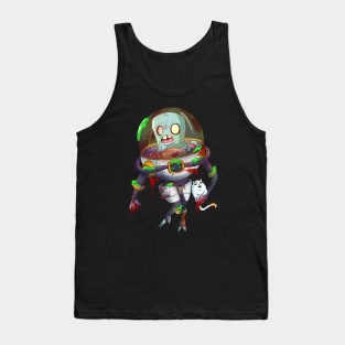 Funny Alien Experiment Astronaut Robot Tank Top